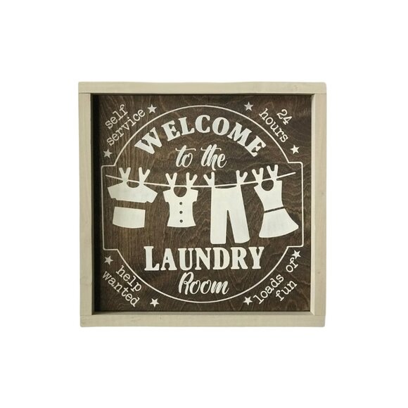 Welcome to the Laundry Room Framed Sign - Handmade - Picture 1 of 3